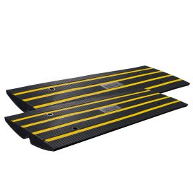 Curb Ramp, 2 Pack, 2.6" Rise, Rubber Driveway Ramps, Heavy Duty 33069 lbs Weight Capacity Threshold Ramp