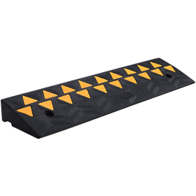 Rubber Curb Ramp 3.7" Rise Height Sidewalk Curb Ramp, 10" Width 39.4" Length Driveway Ramp for Curb, 15T Heavy Duty Rubber Ramp for Forklifts, Tr