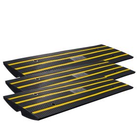 Curb Ramp, 3 Pack Rubber Driveway Ramps, Heavy Duty 33069 lbs Weight Capacity Threshold Ramp