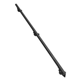 Wall Mounted Stair Handrail, 6ft Pipe Staircase Handrail, Black Galvanized Aluminum, 1.26 inch Pipe Diameter, Indoor&Outdoor Staircase Railing