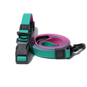 Waterproof Wear-Resistant & Tear-Proof Two-color honeycomb embossed traction rope set  Anti-Slip Buckle Easy-to-Clean 4.92FT Adjustable Length Be (Color: green-purple, size: 2.5cm*150cm)