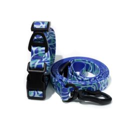 Waterproof UV embossed printing style traction rope set Traction Rope (Color: Blue ripples, size: 2.0cm*150cm)